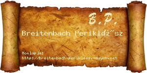 Breitenbach Periklész névjegykártya